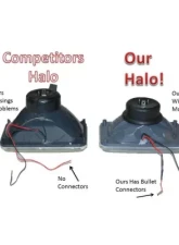 Octane Lighting 4X6 Blue LED Halo Angel Eye Halogen Headlights Headlamp Bulbs Crystal Clear Pair                                     - OL-4X6-HALO-B - Image 7