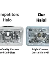 Octane Lighting 4X6 Blue LED Halo Angel Eye Halogen Headlights Headlamp Bulbs Crystal Clear Pair                                     - OL-4X6-HALO-B - Image 8