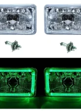 Octane Lighting 4X6 Green LED Halo Angel Eye Halogen Headlight Headlamp Bulbs Crystal Clear Pair                                     - OL-4X6-HALO-G - Image 10