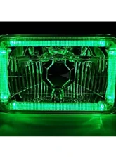 Octane Lighting 4X6 Green LED Halo Angel Eye Halogen Headlight Headlamp Bulbs Crystal Clear Pair                                     - OL-4X6-HALO-G - Image 3