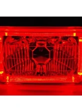 Octane Lighting 4X6 Red LED Halo Angel Eye Halogen Headlights Headlamp Bulbs Crystal Clear Pair                                     - OL-4X6-HALO-R - Image 5