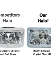 Octane Lighting 4X6 Red LED Halo Angel Eye Halogen Headlights Headlamp Bulbs Crystal Clear Pair                                     - OL-4X6-HALO-R - Image 8
