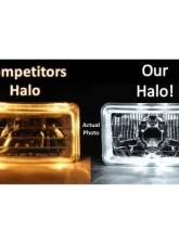Octane Lighting 4X6 White LED Halo Angel Eye Halogen Headlight Headlamp Bulbs Crystal Clear Pair                                     - OL-4X6-HALO-W - Image 4
