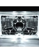 Octane Lighting 4X6 White LED Halo Angel Eye Halogen Headlight Headlamp Bulbs Crystal Clear Pair                                     - OL-4X6-HALO-W - Image 7