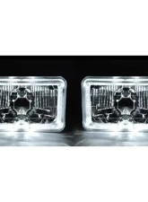 Octane Lighting 4X6 White LED Halo Angel Eye Halogen Headlight Headlamp Bulbs Crystal Clear Pair                                     - OL-4X6-HALO-W - Image 9