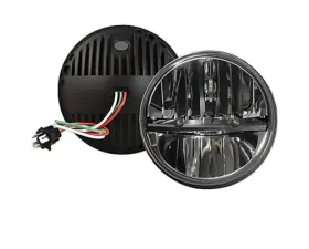 Octane Lighting 7 Inch Round Chrome Black Dual Low/Hi LED Octane Headlights Pair
