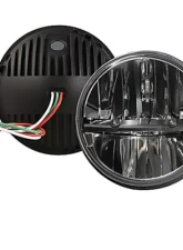 Octane Lighting 7 Inch Round Chrome Black Dual Low/Hi LED Octane Headlights Pair                                     - OL-7070 - Image 11