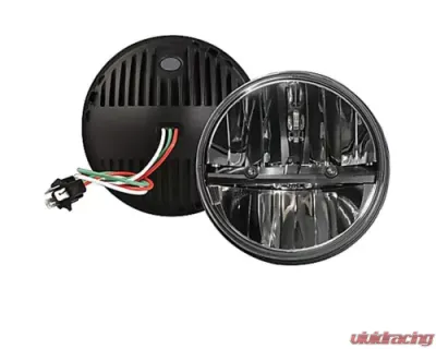 Octane Lighting 7 Inch Round Chrome Black Dual Low/Hi LED Octane Headlights Pair - OL-7070