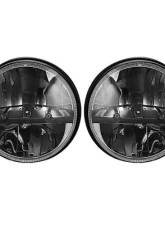Octane Lighting 7 Inch Round Chrome Black Dual Low/Hi LED Octane Headlights Pair                                     - OL-7070 - Image 2
