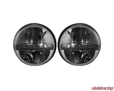 Octane Lighting 7 Inch Round Chrome Black Dual Low/Hi LED Octane Headlights Pair - OL-7070