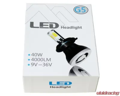 Octane Lighting 9004 SMD COB LED Low/Hi Beam Headlight Light Bulb 6000K 4000 Lumens 40W Pair - OL-G5-9004-LED