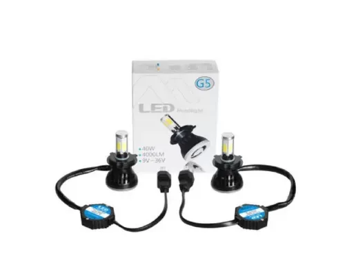 Octane Lighting H4 SMD COB LED Low/Hi Beam Headlight Light Bulb 6000K 4000 Lumens Pair 5 3/4 - OL-G5-H4-LED