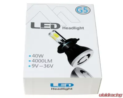 Octane Lighting H4 SMD COB LED Low/Hi Beam Headlight Light Bulb 6000K 4000 Lumens Pair 5 3/4 - OL-G5-H4-LED