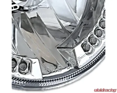 Octane Lighting 7" Red Split Circuit Half Circle LED Halo Ring Headlight - Pair (H4 Super White 55/60W Bulb) - OL-501R