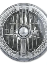 Octane Lighting 7" Red Split Circuit Half Circle LED Halo Ring Headlight - Pair (H4 Super White 55/60W Bulb)                                     - OL-501R - Image 4