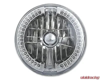 Octane Lighting 7" Red Split Circuit Half Circle LED Halo Ring Headlight - Pair (H4 Super White 55/60W Bulb) - OL-501R