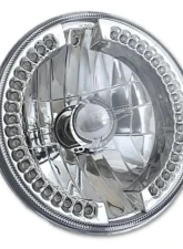 Octane Lighting 7" Red Split Circuit Half Circle LED Halo Ring Headlight - Pair (H4 Super White 55/60W Bulb)                                     - OL-501R - Image 6