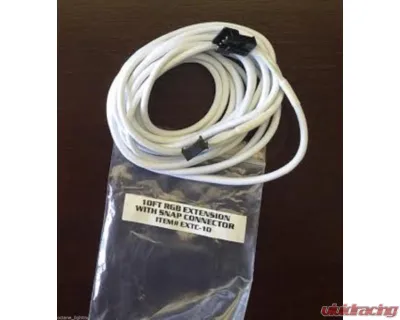 Octane Lighting 10FT RGB Extension Cord Male / Female (Black Snap 4-Pin Connections) - OL-EXTC-10