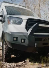 Backwoods Adventure Mods Front Bumper w/ Bull Bar Ford Transit 2015-2019                                     - BWFDTR-103XXLLB - Image 9