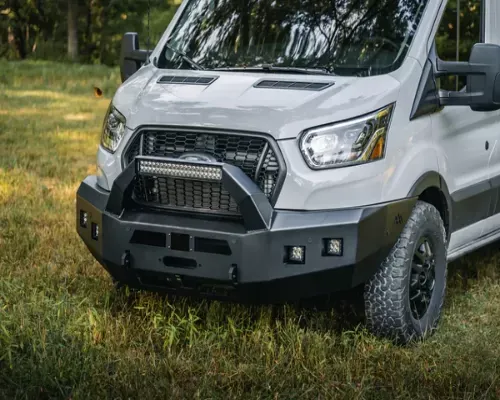 Backwoods Adventure Mods Front Bumper w/ Bull Bar Ford Transit 2020+ - BWFT6F-103XXIIB