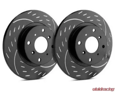 SP Performance Diamond Slotted Vented 5 Lug Brake Rotors 261.7mm Black Zinc Acura RSX Honda Civic/CR-Z 2002-2015 - D19-311-BP