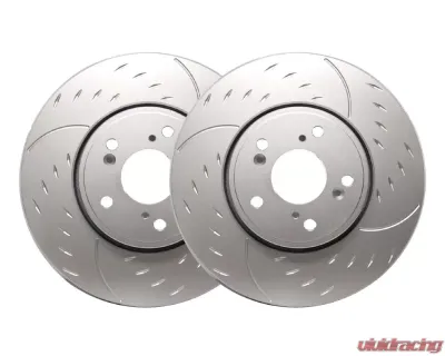 SP Performance Diamond Slotted Solid 5 Lug Rear Brake Rotors 259.8mm Zinc Coated Acura Honda 1997-2015 - D19-227-P