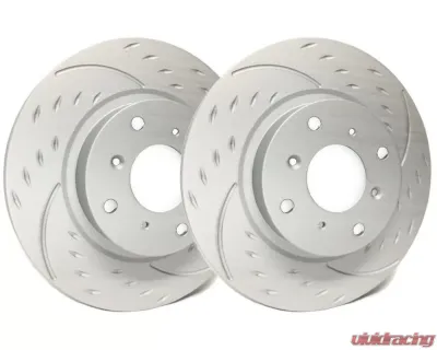 SP Performance Diamond Slotted Vented 5 Lug 300mm Brake Rotors Gray ZRC Coating Acura Honda 2002-2015 - D19-347