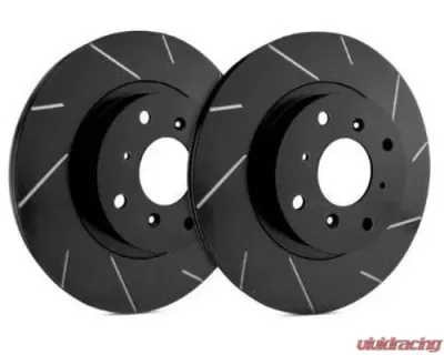SP Performance Slotted Solid 5 Lug Rear Brake Rotor 282mm Black Zinc Acura Honda Isuzu 1991-1999 - T19-2954-BP