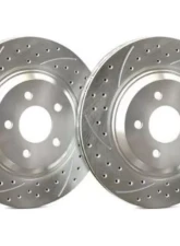 SP Performance Double Drilled & Slotted Zinc Coated Rear Brake Rotors 266mm 5 Lug Saab 9-2X Subaru Forester 1990-2008                                     - S47-1554-P - Image 2