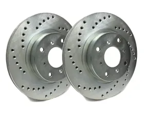 SP Performance Cross Drilled Brake Rotors w/ Silver ZRC Coating Solid 4 Lug Rear 259mm Honda Civic 2003