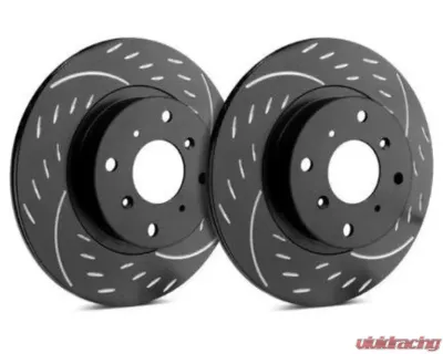 SP Performance Diamond Slotted Brake Rotors Black Zinc Coating 345mm Vented 5 Lug Front Ford Explorer 2020 - D54-5163-BP