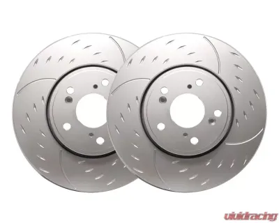 SP Performance Diamond Slotted Brake Rotors Silver ZRC Coating Vented 294mm 4 Lug Front Mini Cooper 2006 - D06-378-P