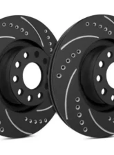 SP Performance Drilled and Slotted Brake Rotors Black Zinc Vented 5 Lug 275.8mm Kia Sedona 2005                                     - F67-383-BP - Image 2