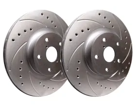 SP Performance Drilled And Slotted Brake Rotors w/ Silver ZRC Coating Solid 5 Lug Rear 286mm  Pontiac GTO 2004