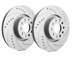 SP Performance Drilled And Slotted Brake Rotors w/ Gray ZRC Coating Solid 5 Lug Rear 286mm Pontiac GTO 2004