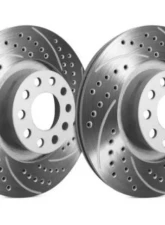 SP Performance Double Drilled and Slotted Rotors Gray ZRC Coating 275mm Vented 5 Lug Front for 1990 Lexus LS400                                     - S52-7024 - Image 2