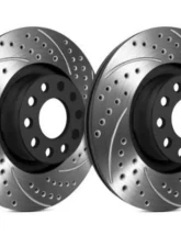 SP Performance Double Drilled and Slotted Rotors Black Zinc Coating 296mm 5 Lug Front Pontiac GTO 2004                                     - S55-088-BP - Image 2