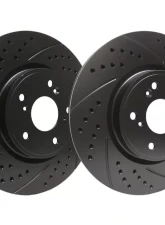 SP Performance Double Drilled and Slotted Rotors Black Zinc Coating 296mm 5 Lug Front Pontiac GTO 2004                                     - S55-088-BP - Image 2
