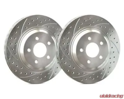 SP Performance Double Drilled Slotted Rotors Silver ZRC 294mm Vented 4 Lug Front Mini Cooper 2006 - S06-378-P