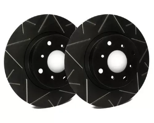 SP Performance Peak Series Slotted Vented 5 Lug Front 320mm Brake Rotor w/ Black Zinc Coating Audi 2000-2008 - V01-204-BP