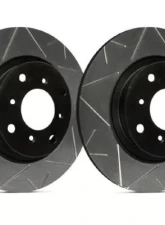 SP Performance Peak Series Slotted Solid 4 Lug Rear 245mm Brake Rotor Black Zinc Coating for Audi 4000/80/90/Coupe Quattro 1984-1995                                     - V01-0654-BP - Image 2