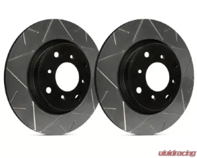 SP Performance Peak Series Slotted Solid 4 Lug Rear 245mm Brake Rotor Black Zinc Coating for Audi 4000/80/90/Coupe Quattro 1984-1995 - V01-0654-BP