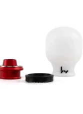 Hybrid Racing White | Red Delrin Chicane Shift Knob                                     - HYB-NOB-01-27 - Image 3