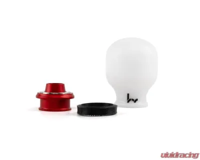 Hybrid Racing White | Red Delrin Chicane Shift Knob - HYB-NOB-01-27