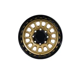 Tremor Alloy Wheels 104 Aftershock Wheel 17x8.5 8x6.5/165.1 BP +0mm 121.3 Hub Bore Gloss Gold with Gloss Black Lip