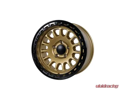 Tremor Alloy Wheels 104 Aftershock Wheel 17x8.5 6x5.5/139.7 BP +0mm 106.2mm Hub Bore Gloss Gold with Gloss Black Lip - 104-785830GB