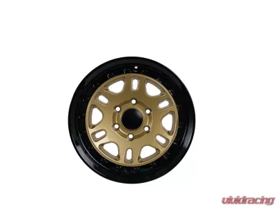Tremor Alloy Wheels 105 Shaker Wheel 17x8.5 6x5.5/139.7 +0mm 106.2mm Hub Bore Gloss Gold with Gloss Black Lip - 105-785830GB