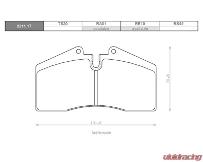 Race Technologies RA01 Race Compound Brake Pad Set Front and Rear Porsche 993 1995-1998 - 2211.17.RA01