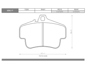 Race Technologies RE10 Race Compound Brake Pad Set Rear Porsche 996 Turbo | Carrera 4S 2001-2005