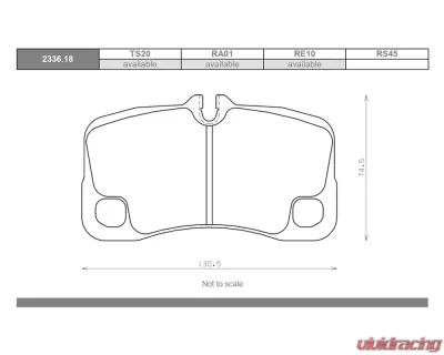 Race Technologies RE10 Race Compound Brake Pad Set Rear Porsche 997 2006-2013 - 2336.18.RE10